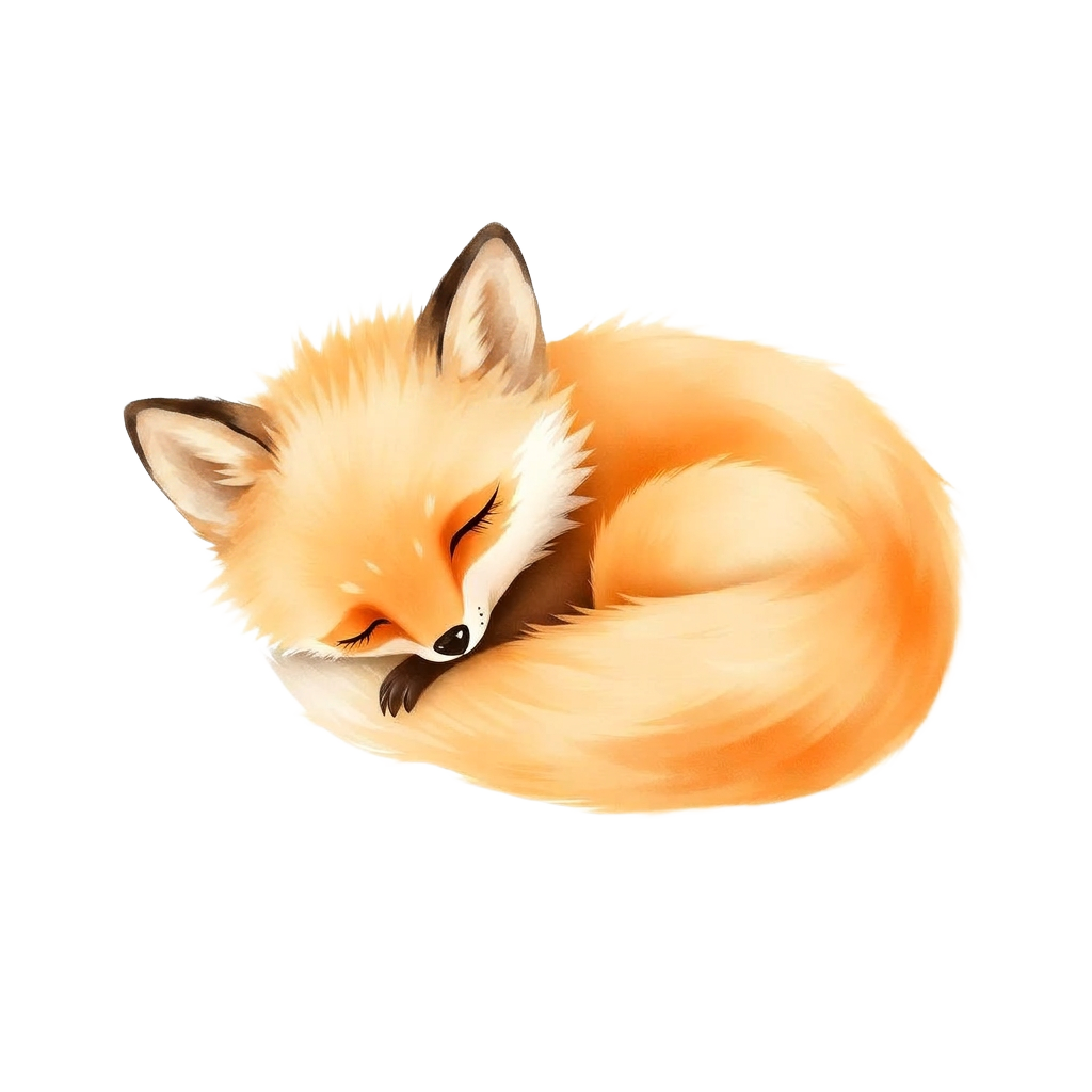 Sleeping fox illustration